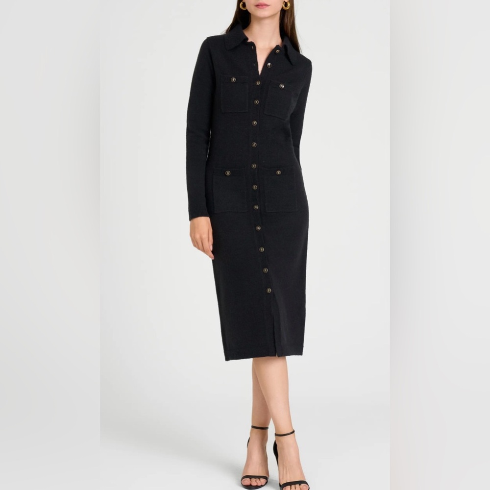 Wayf Black Midi Dress